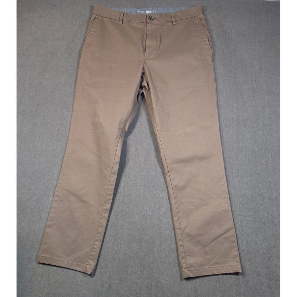Old Navy Ultimate Slim Pants Mens 36x30 Brown Built-In Flex Chinos
